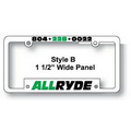 Polypropylene Plastic Automobile License Frames w/1" 1/2 Wide Panel